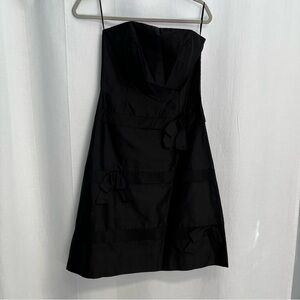 CK‎ Bradley Women’s Black 100% Silk Bow Detail Strapless Midi Dress classic 4